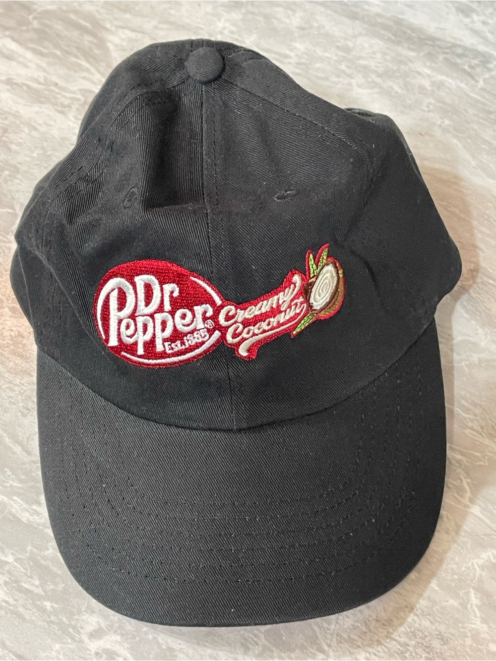 Dr Pepper Creamy Coconut Promo Baseball Cap Black Adjustable Strapback Hat